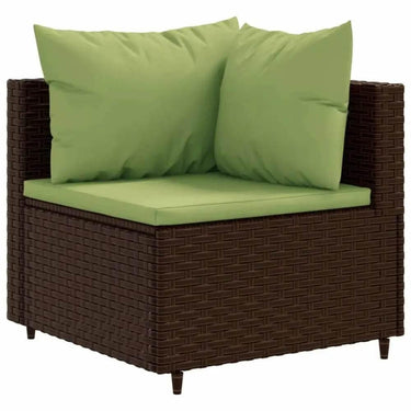 vidaXL Patio Lounge Set Brown PE rattan, powder-coated steel, polyester - Estalios